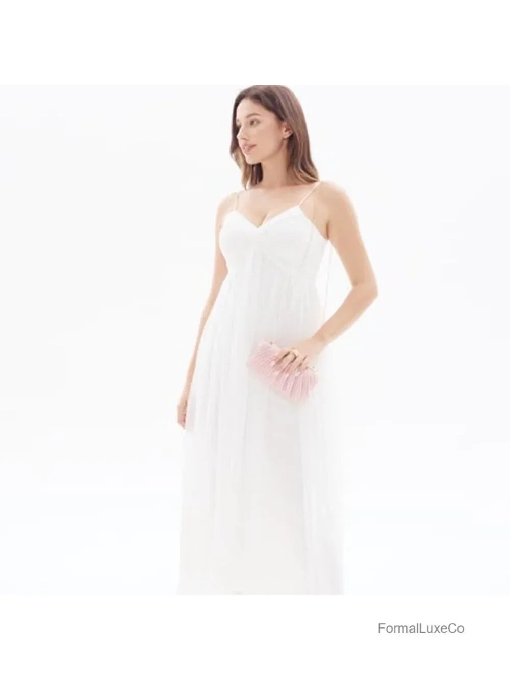 Silk Evening Clutch with Chain Strap Convertible Crossbody Wedding Party Purse